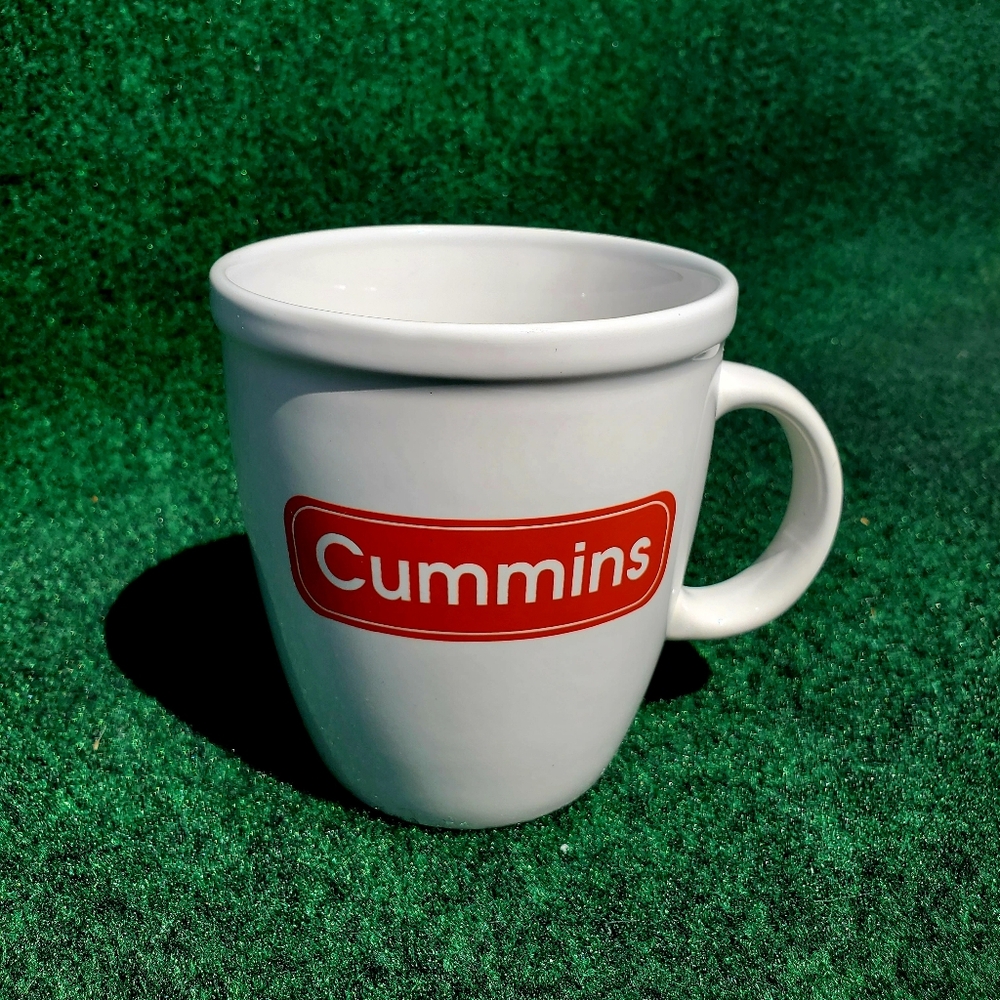 CUMMINS Coffee CUP MUG Diesel Power Engine - Heavy Stoneware 16oz VTG White Red - Picture 8 of 8
